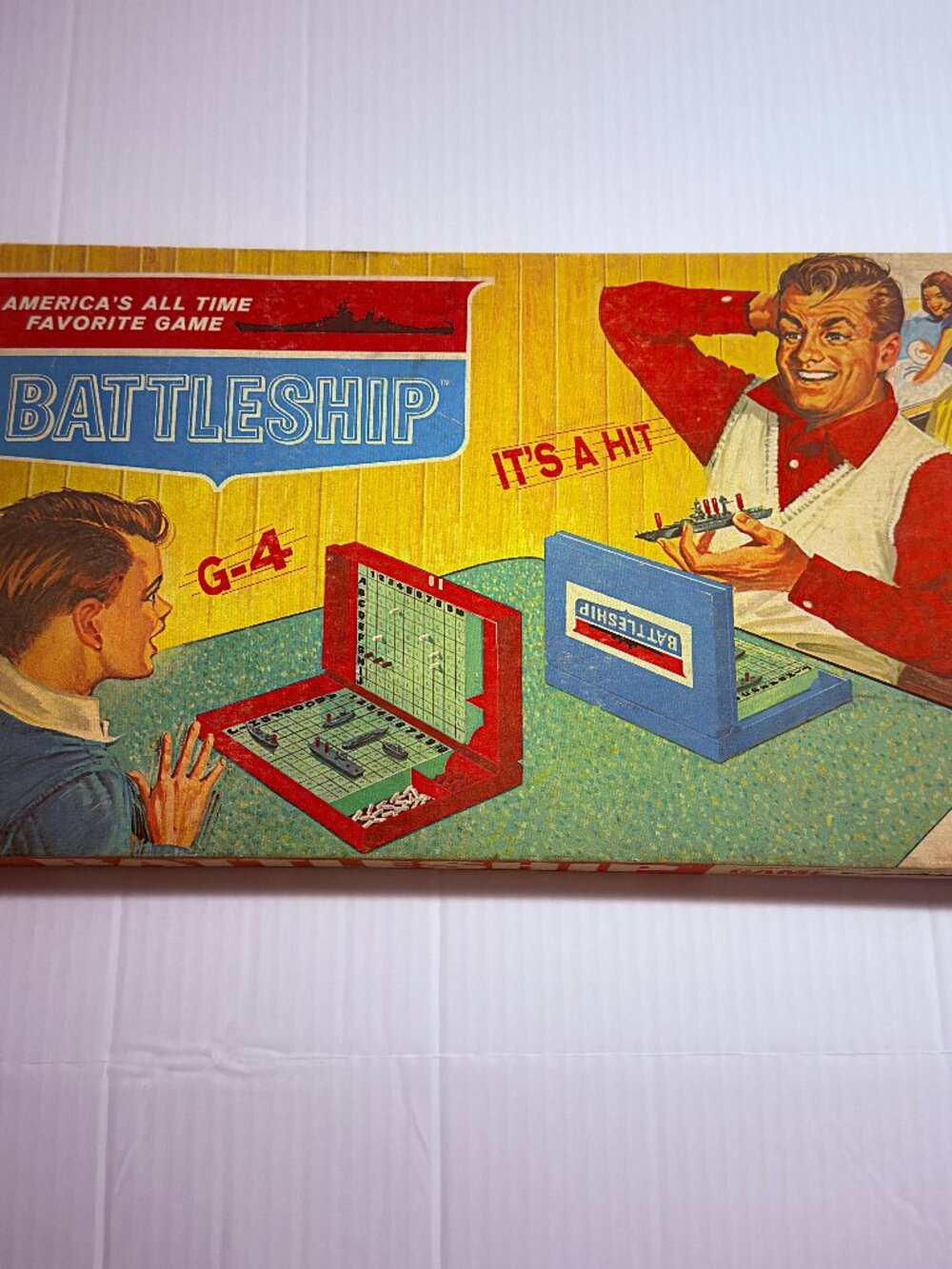 Vintage 1967 Battleship Board Game Box Art Canvas Print Wall Decor Retro Mid Cen
